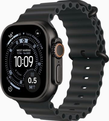 Apple Watch ULTRA 3 49mm + cellular. Zwart (TITANIUM). Met zwarte Ocean band. Nieuwstaat.