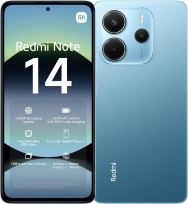 Refurbished Xiaomi Redmi Note 14 - 8GB/256GB - Phantom Blauw - Nieuwstaat.