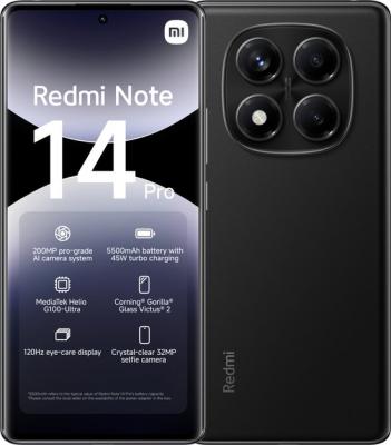 Refurbished Xiaomi Redmi Note 14 Pro - 8GB/512GB - Midnight Zwart - Nieuwstaat.