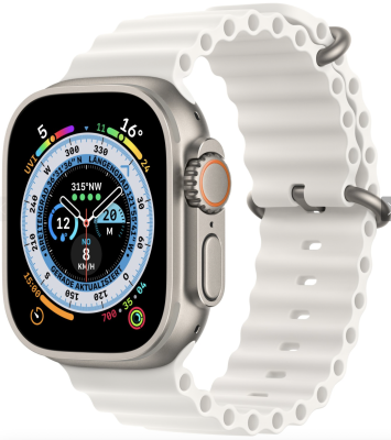 Nieuwe Apple Watch ULTRA 3 49mm + cellular. Naturel titanium met Witte Ocean band. Nieuw, geopende doos.
