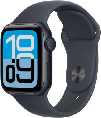 Refurbished Apple Watch serie SE3, 44mm. Space Grey zwarte sportband. Lichte gebruikssporen.