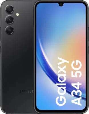 Refurbished Samsung Galaxy A34 5G 128GB Zwart. Lichte gebruikssporen.