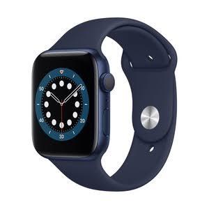 Refurbished Apple Watch serie 6 40mm. Blauw/Blauwe sportband. Lichte gebruikssporen.