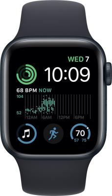 Refurbished Apple Watch serie SE2 40mm. Space Grey zwarte sportband. Lichte gebruikssporen.