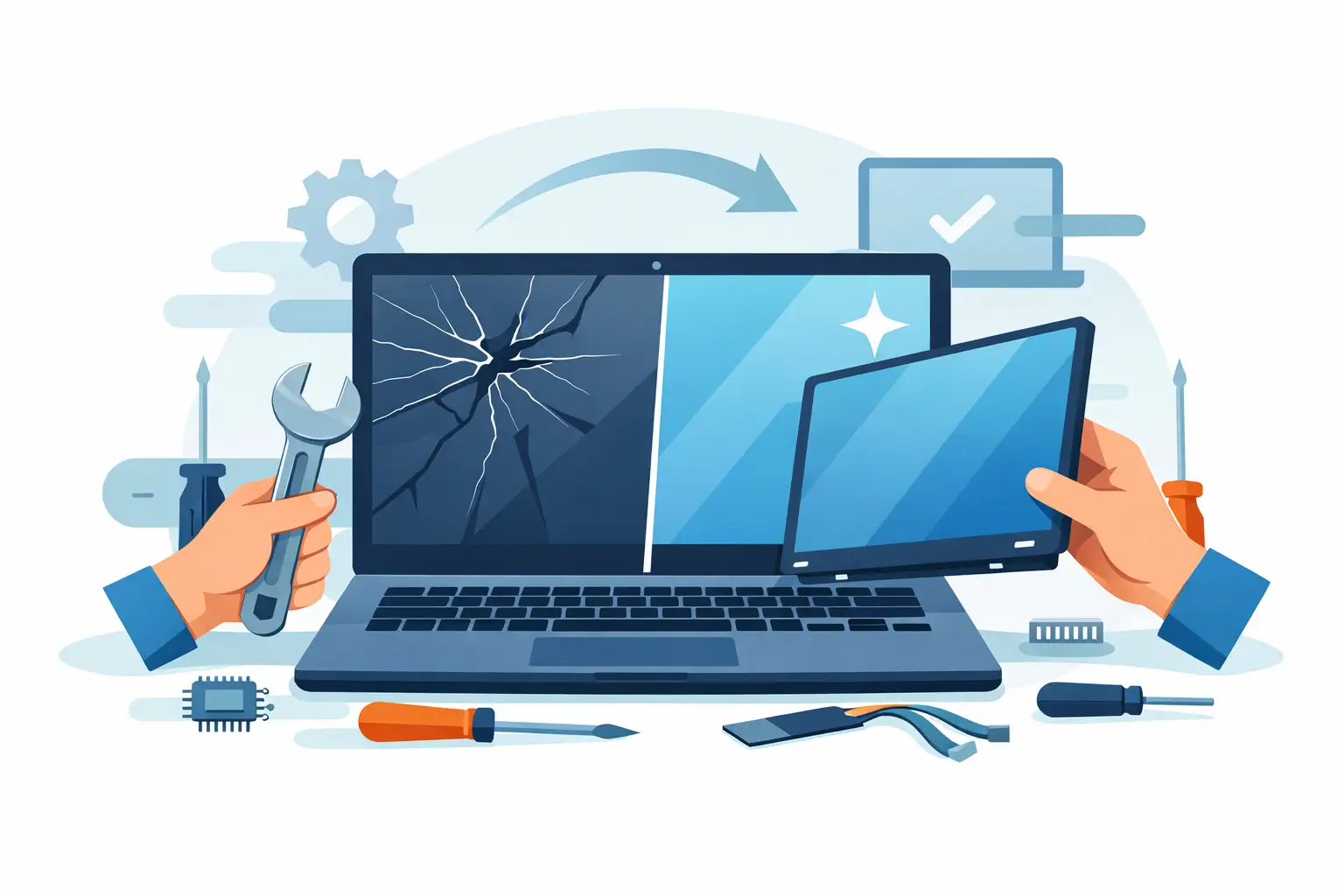 Laptop scherm herstellen of vervangen?