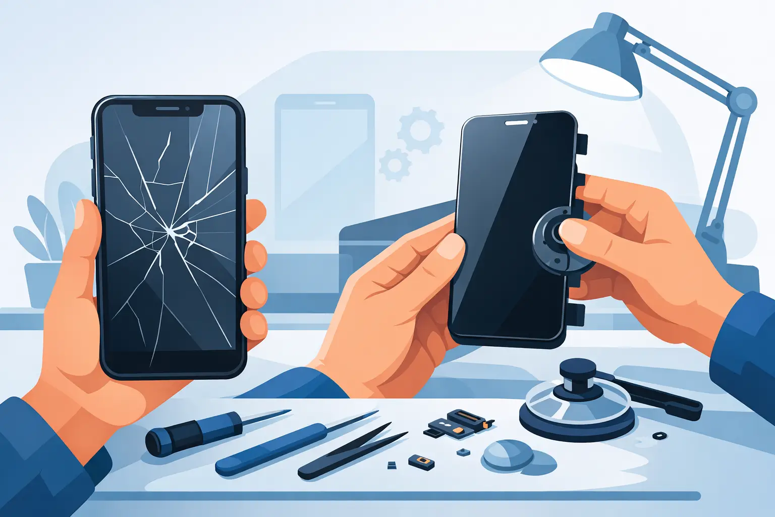 Een duidelijk voorbeeld van iPhone-scherm vervangen Een duidelijk voorbeeld van iPhone-scherm vervangen