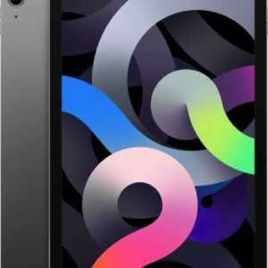 Modern tablet met kleurrijk abstract design, geschikt voor herstel en mobiele diensten.