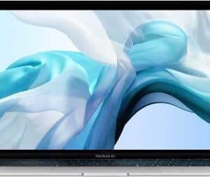 Laptop scherm met vrijgekomen schermlaag en digitale reparatiedoeleinden.