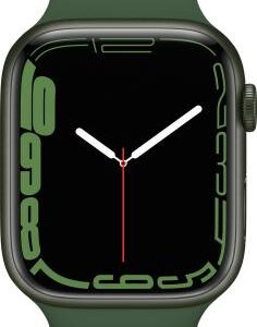 Zwarte smartwatch met groene details en digitale klokdisplay, geschikt voor gezondheids- en fitness monitoring.