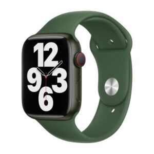 Nieuwe smartwatch met groen siliconen band en opvallend digitaal display voor stijlvolle gezondheids- en fitness tracking.